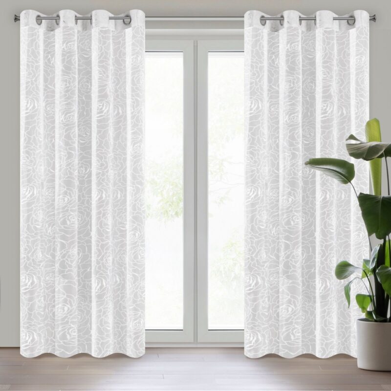 FIRANA GOTOWA KAYLA 140 X 250 CM BIAŁY