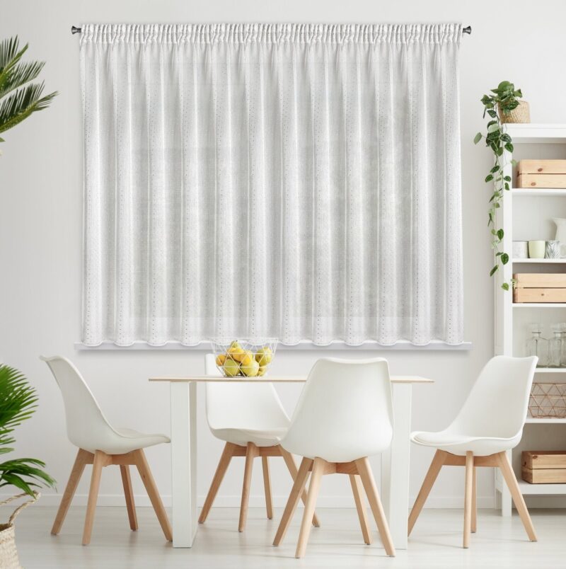 FIRANA GOTOWA SIBEL NA TAŚMIE 300 X 150 CM BIAŁY