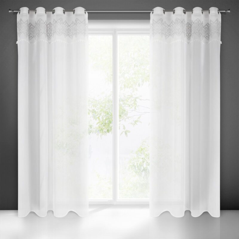 FIRANA GOTOWA DAPHNE 140 X 250 CM BIAŁY