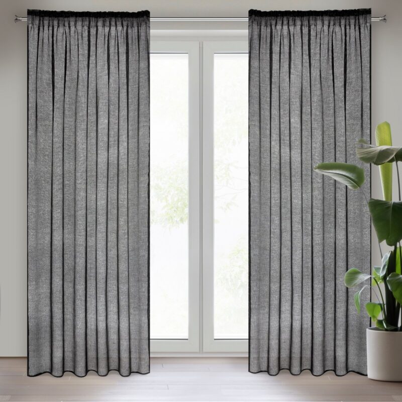 FIRANA GOTOWA CELINE NA TAŚMIE 140 X 270 CM CZARNY