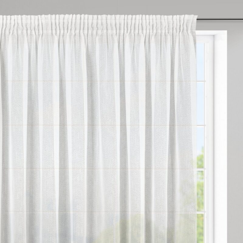 FIRANA GOTOWA LILIAN NA TAŚMIE 400 X 145 CM BIAŁY
