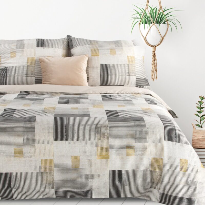 KOMPLET POŚCIELI DWUSTRONNEJ D91 LEA 06 220 X 200 CM KREMOWY