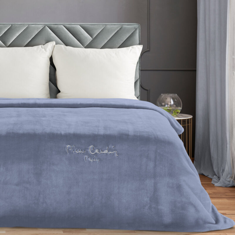 EKSKLUZYWNY CIEPŁY KOC CLARA PIERRE CARDIN 220X240CM NIEBIESKI