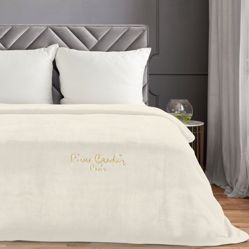 EKSKLUZYWNY CIEPŁY KOC CLARA PIERRE CARDIN 160X220CM KREMOWY