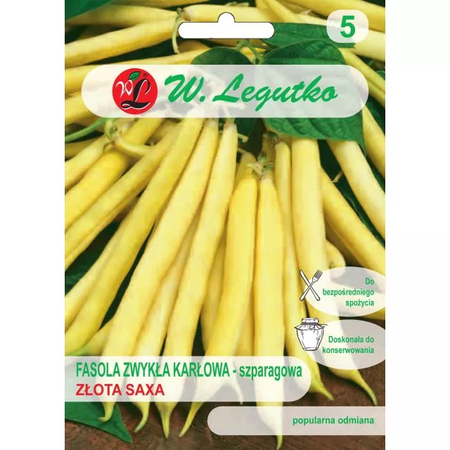 LEGUTKO NASIONA FASOLA SZPARAGOWA ŻÓŁTA ZŁOTA SAXA 40G